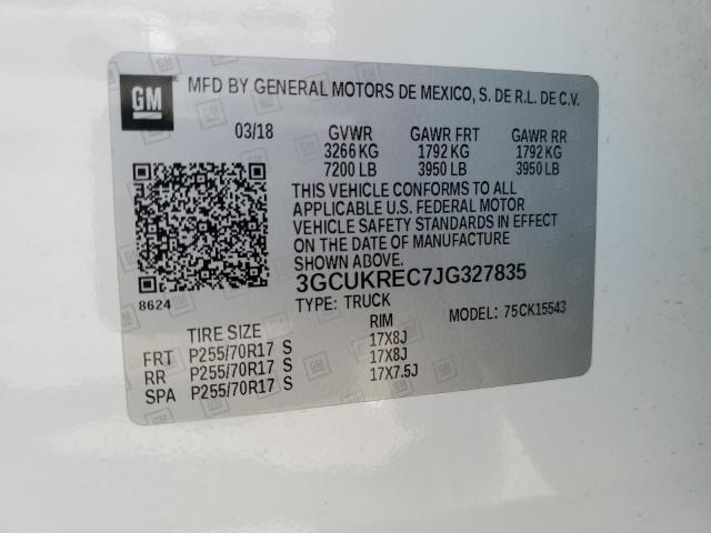 2018 CHEVROLET SILVERADO K1500 LT 3GCUKREC7JG327835