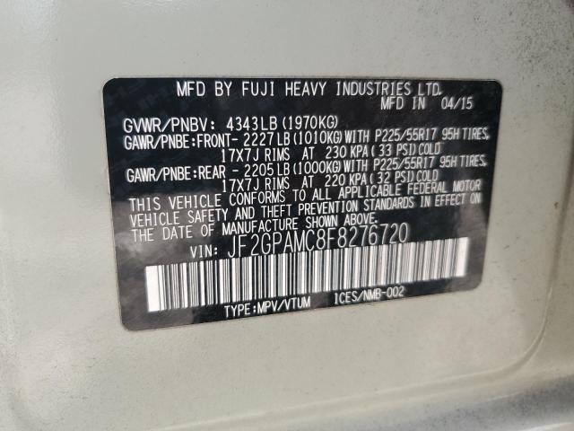 2015 SUBARU XV CROSSTR JF2GPAMC8F8276720