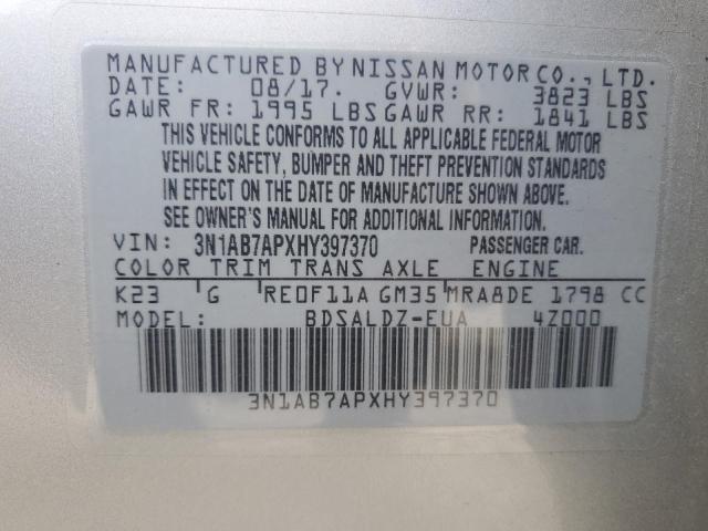 2017 NISSAN SENTRA S - 3N1AB7APXHY397370