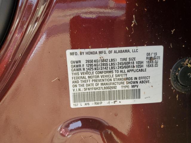 2020 HONDA PILOT EX 5FNYF6H37LB002692