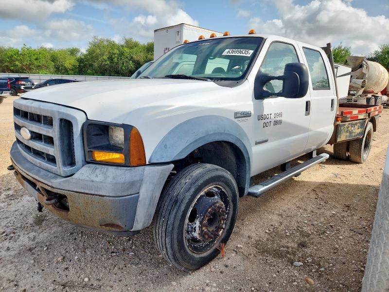 FORD F450 SUPER 2006 white crew cha diesel 1FDXW46P66EC54148 photo #1