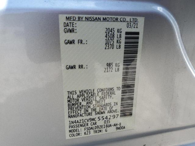 2021 NISSAN LEAF SV 1N4AZ1CV9MC554297