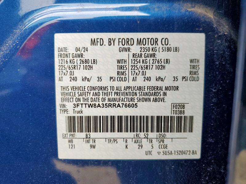 2024 FORD MAVERICK X 3FTTW8A35RRA76605
