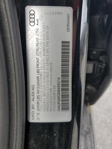 2016 AUDI A6 PREMIUM WAUFGAFCXGN005214