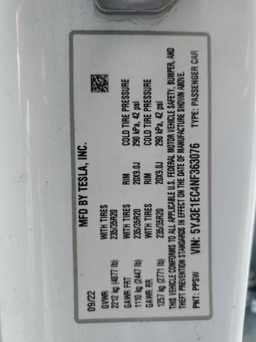 2022 TESLA MODEL 3 5YJ3E1EC4NF363076
