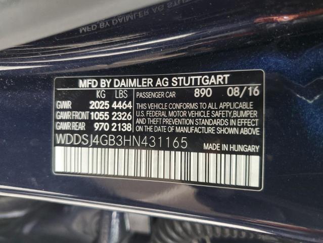 2017 MERCEDES-BENZ CLA 250 4M WDDSJ4GB3HN431165