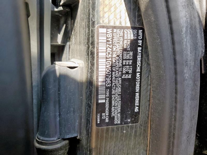 2016 BMW I3 REX - WBY1Z4C51GV507963