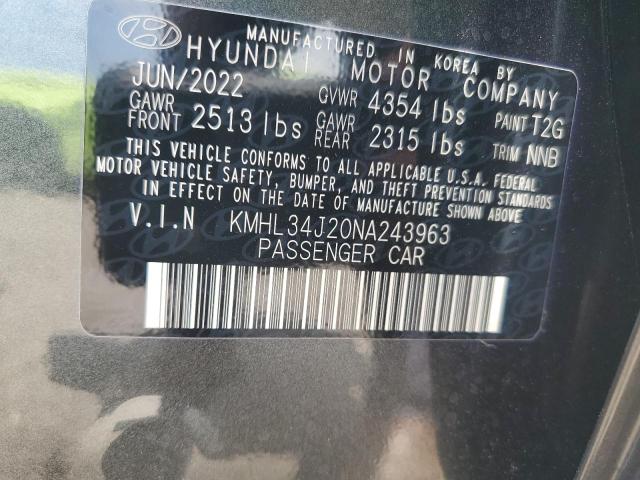 2022 HYUNDAI SONATA KMHL34J20NA243963