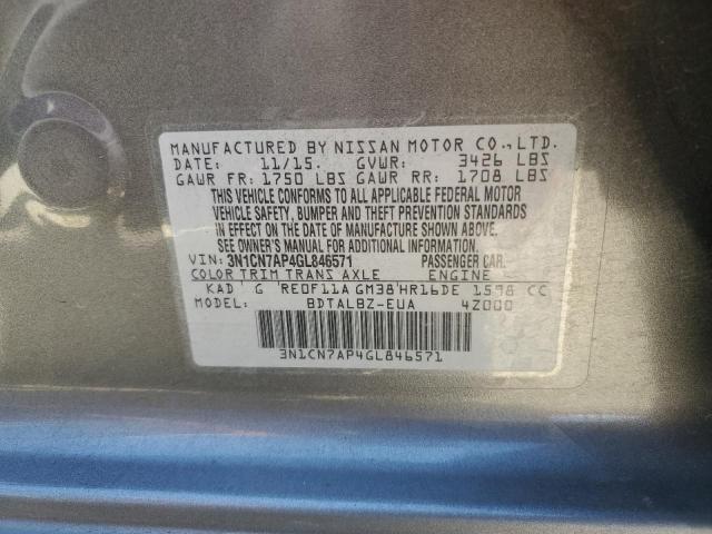 2016 NISSAN VERSA S - 3N1CN7AP4GL846571