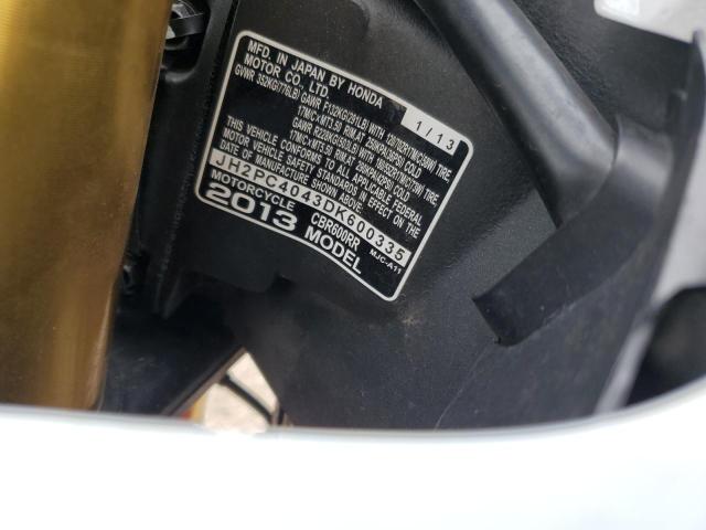 2013 HONDA CBR600 RR JH2PC4043DK600335