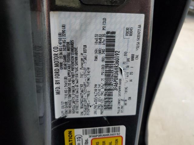 2017 FORD FUSION TIT 3FA6P0RU6HR360192