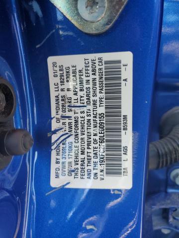 2020 HONDA CIVIC LX 19XFC2F60LE009155