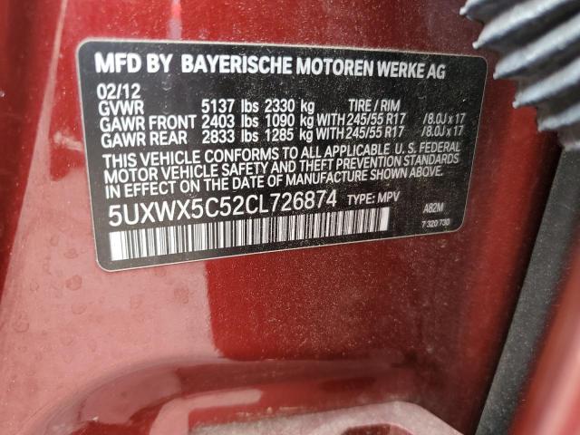 2012 BMW X3 XDRIVE28I - 5UXWX5C52CL726874