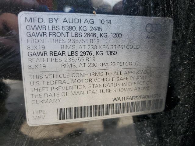 2015 AUDI Q5 PREMIUM WA1LFAFP2FA064334