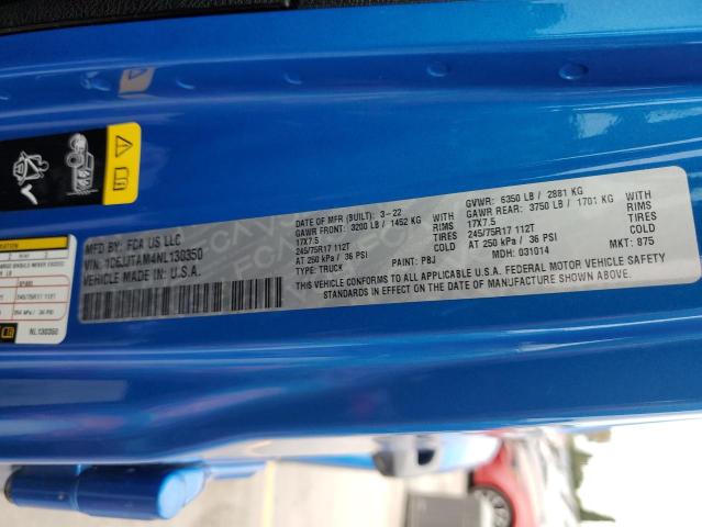 2022 JEEP GLADIATOR 1C6JJTAM4NL130350