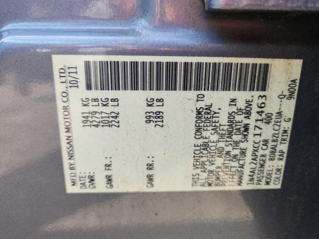 2012 NISSAN ALTIMA BAS - 1N4AL2APXCC171463