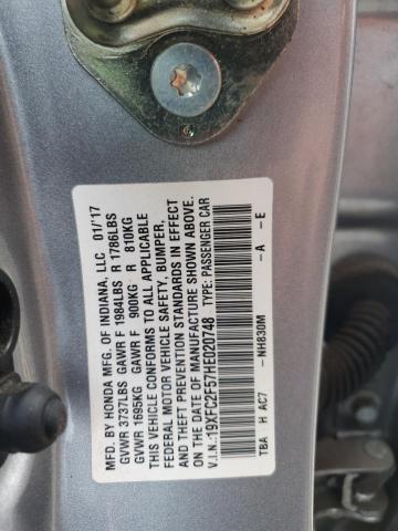 2017 HONDA CIVIC LX 19XFC2F57HE020748
