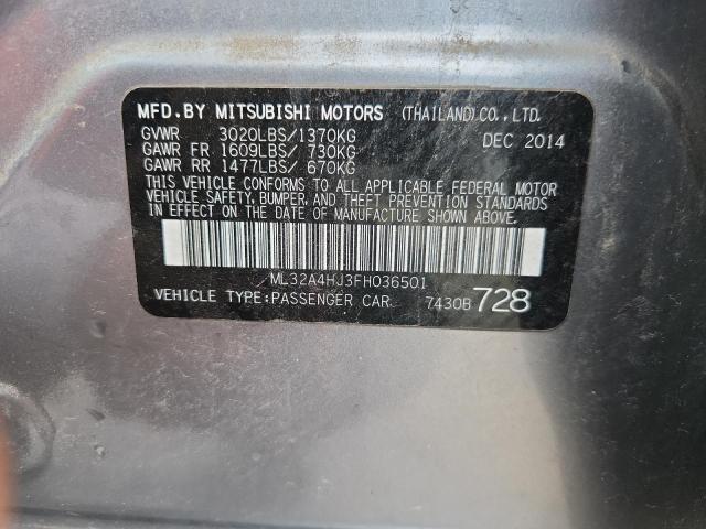 2015 MITSUBISHI MIRAGE ES ML32A4HJ3FH036501