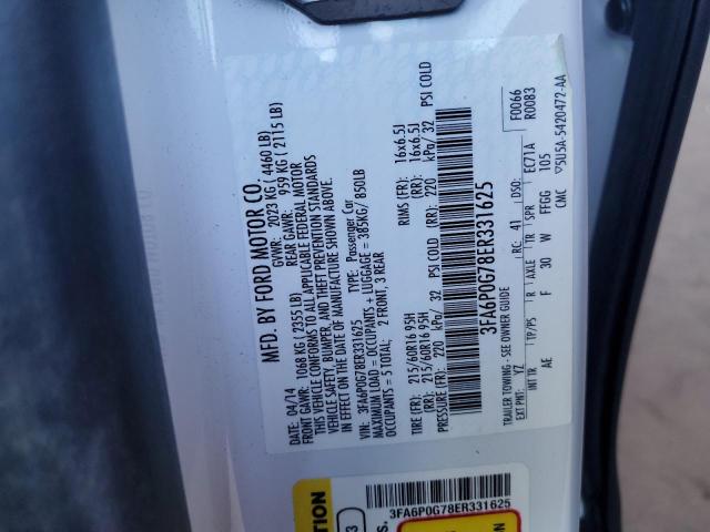 2014 FORD FUSION S - 3FA6P0G78ER331625