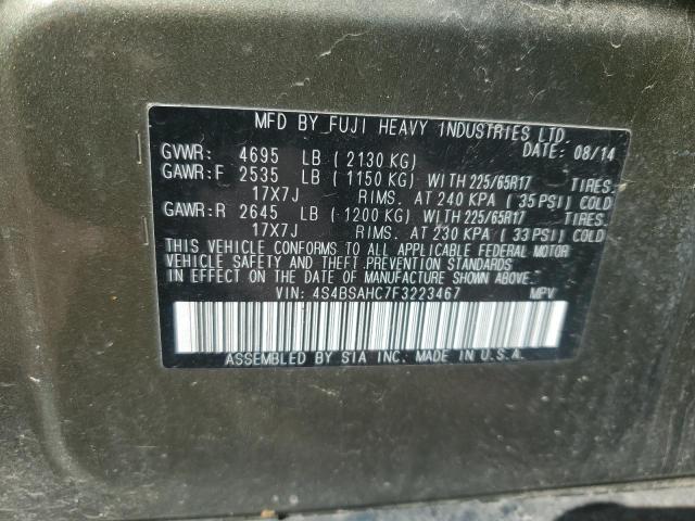 2015 SUBARU OUTBACK 2. 4S4BSAHC7F3223467