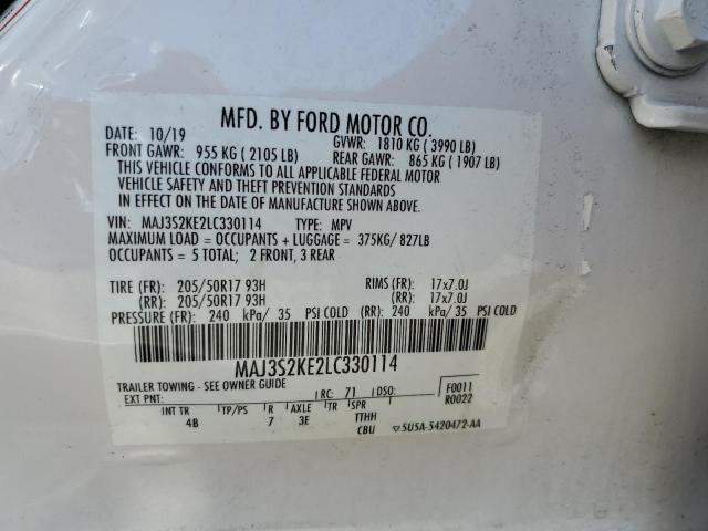 2020 FORD ECOSPORT T MAJ3S2KE2LC330114