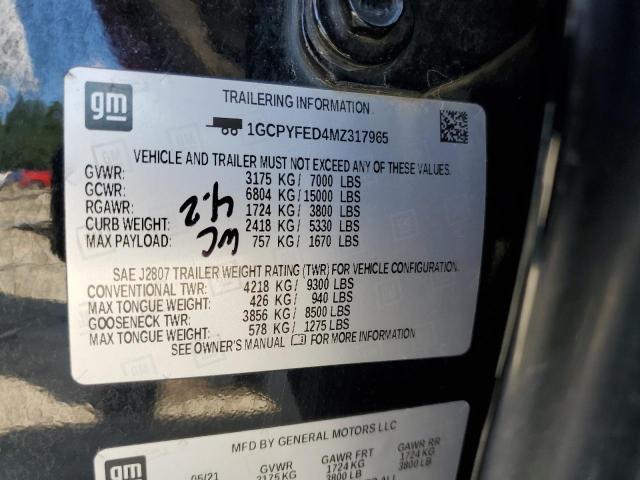 2021 CHEVROLET SILVERADO 1GCPYFED4MZ317965