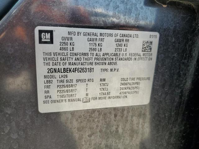2015 CHEVROLET EQUINOX LT - 2GNALBEK4F6263181