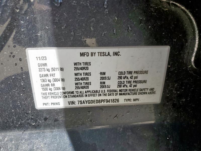 2023 TESLA MODEL Y 7SAYGDED8PF941826