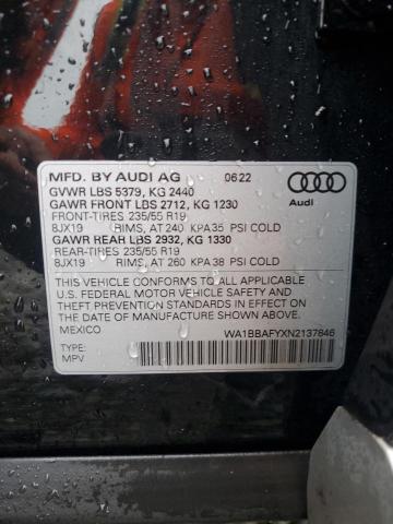 2022 AUDI Q5 PREMIUM WA1BBAFYXN2137846