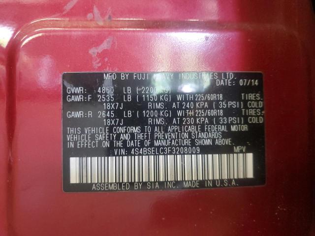 2015 SUBARU OUTBACK 3. 4S4BSELC3F3208009