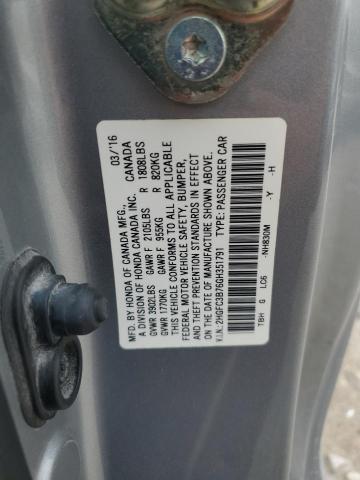 2016 HONDA CIVIC EXL 2HGFC3B76GH351791