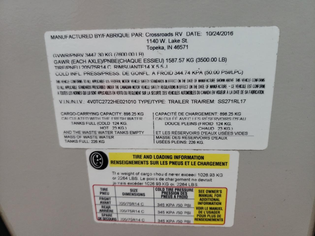 Lot #3308235154 2017 CROSSROADS SUNSET TRA