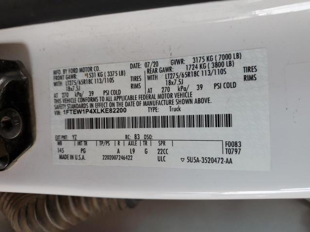 2020 FORD F150 POLIC 1FTEW1P4XLKE82200