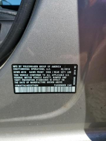 2014 VOLKSWAGEN PASSAT S - 1VWAT7A34EC077454
