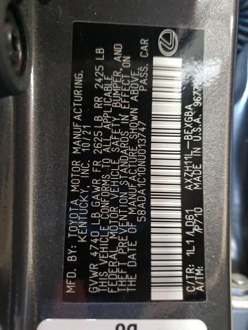 2022 LEXUS ES 300H BA 58ADA1C10NU013747