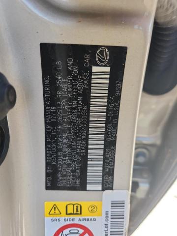 2016 LEXUS ES 350 58ABK1GG2GU009561