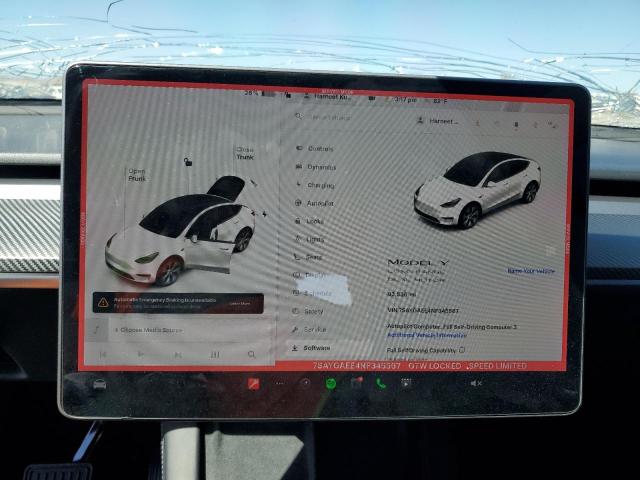 2022 TESLA MODEL Y 7SAYGAEE4NF345567