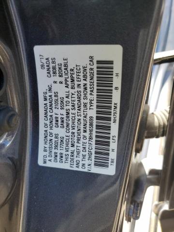 2017 HONDA CIVIC EXL 2HGFC1F78HH658699