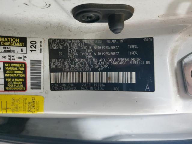 2017 TOYOTA SIENNA XLE 5TDYZ3DC2HS790649