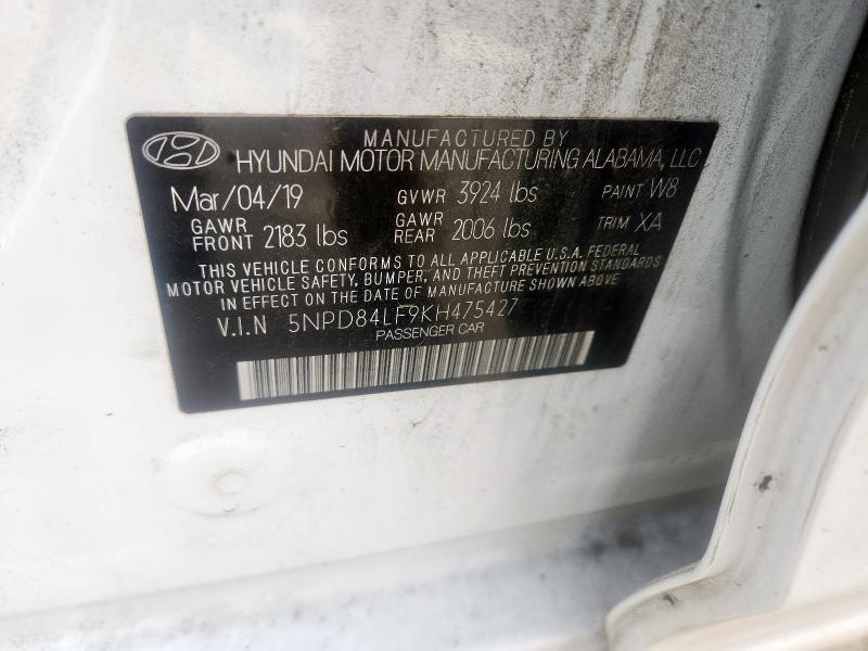 2019 HYUNDAI ELANTRA SEL - 5NPD84LF9KH475427