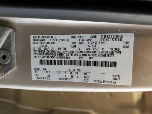 2017 FORD ESCAPE SE - 1FMCU9GD2HUD53869