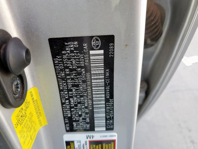 2011 TOYOTA CAMRY BASE - 4T4BF3EK8BR183986