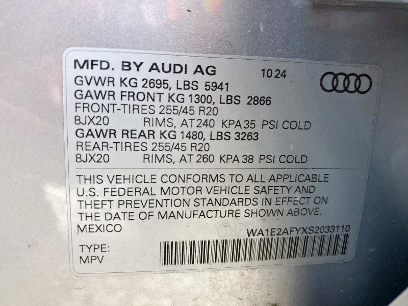 2025 AUDI Q5 E PREMI WA1E2AFYXS2033110