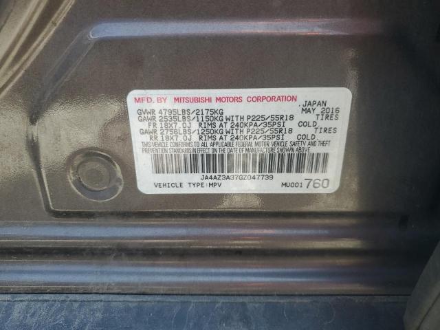 2016 MITSUBISHI OUTLANDER JA4AZ3A37GZ047739