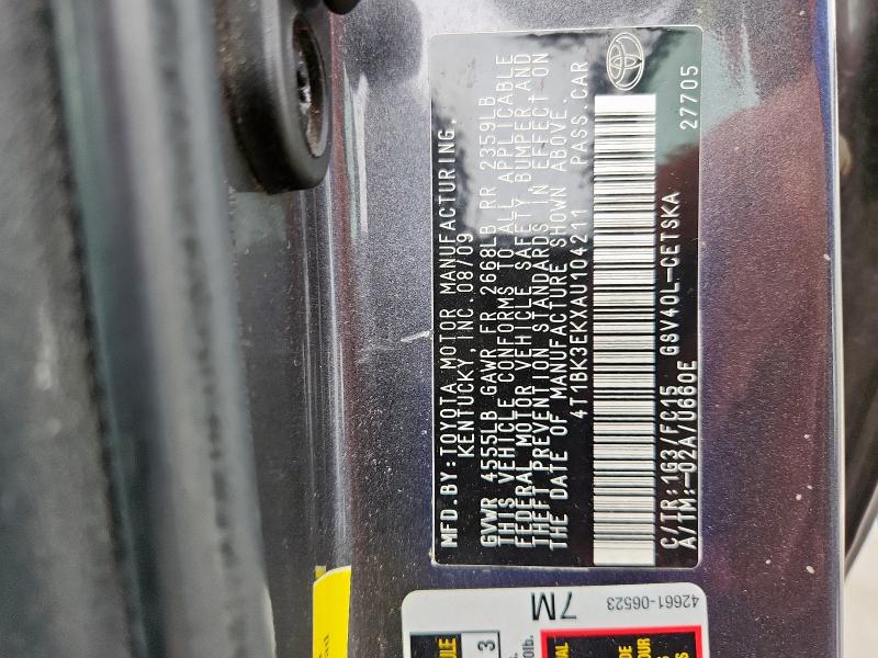 2010 TOYOTA CAMRY SE - 4T1BK3EKXAU104211