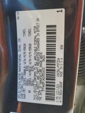 2016 TOYOTA TUNDRA CRE - 5TFAW5F14GX551615