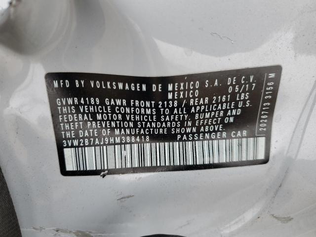 2017 VOLKSWAGEN JETTA S 3VW2B7AJ9HM388418
