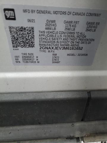 2021 CHEVROLET EQUINOX LT - 2GNAXJEV3M6161652