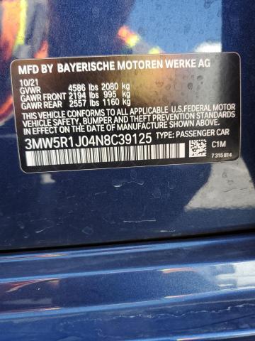 2022 BMW 330I - 3MW5R1J04N8C39125