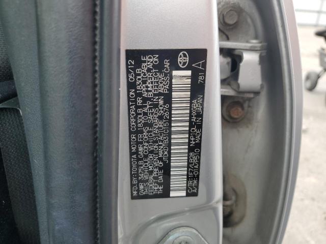 2012 TOYOTA PRIUS C - JTDKDTB31C1512676